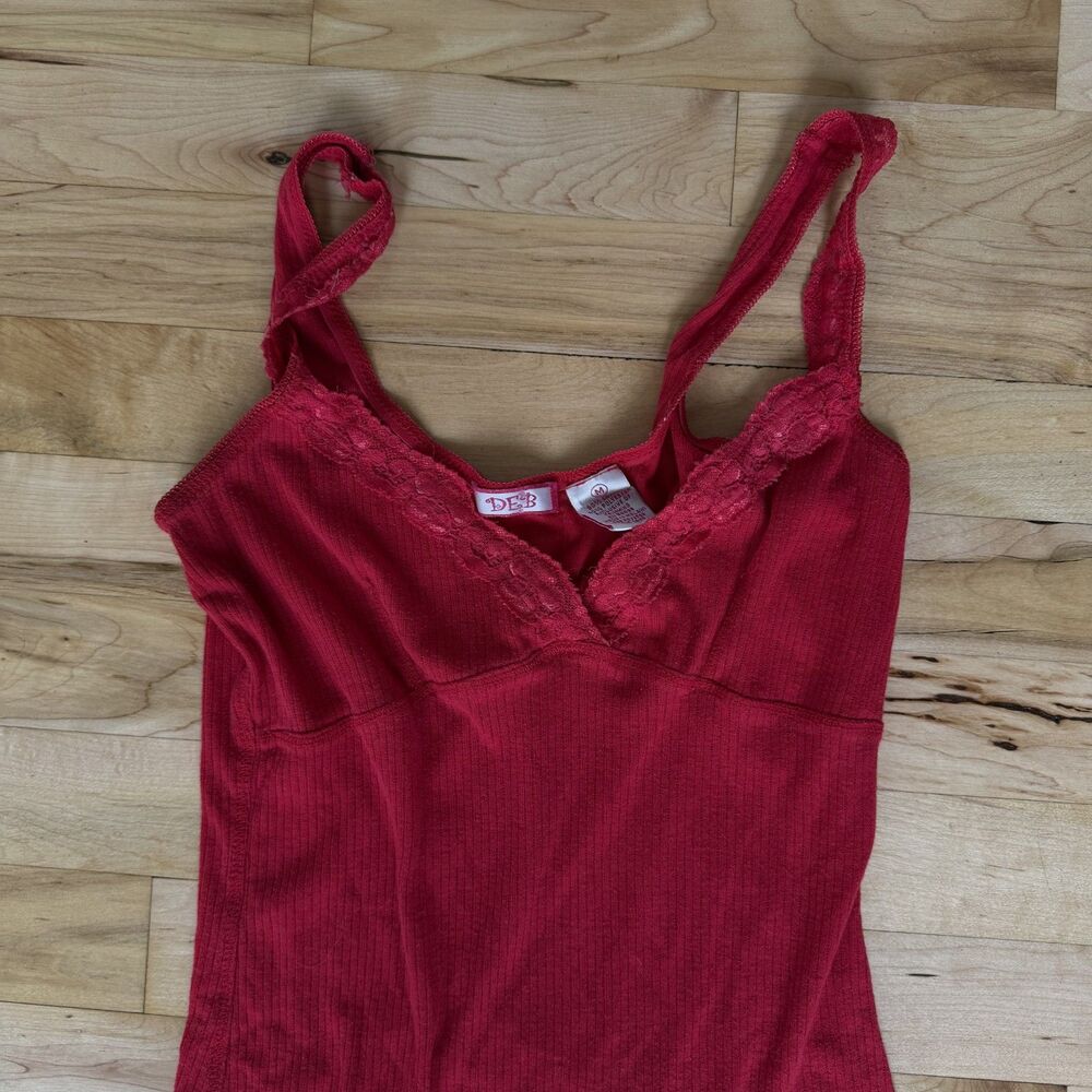 Y2K Red Lace Cami Top Romantic